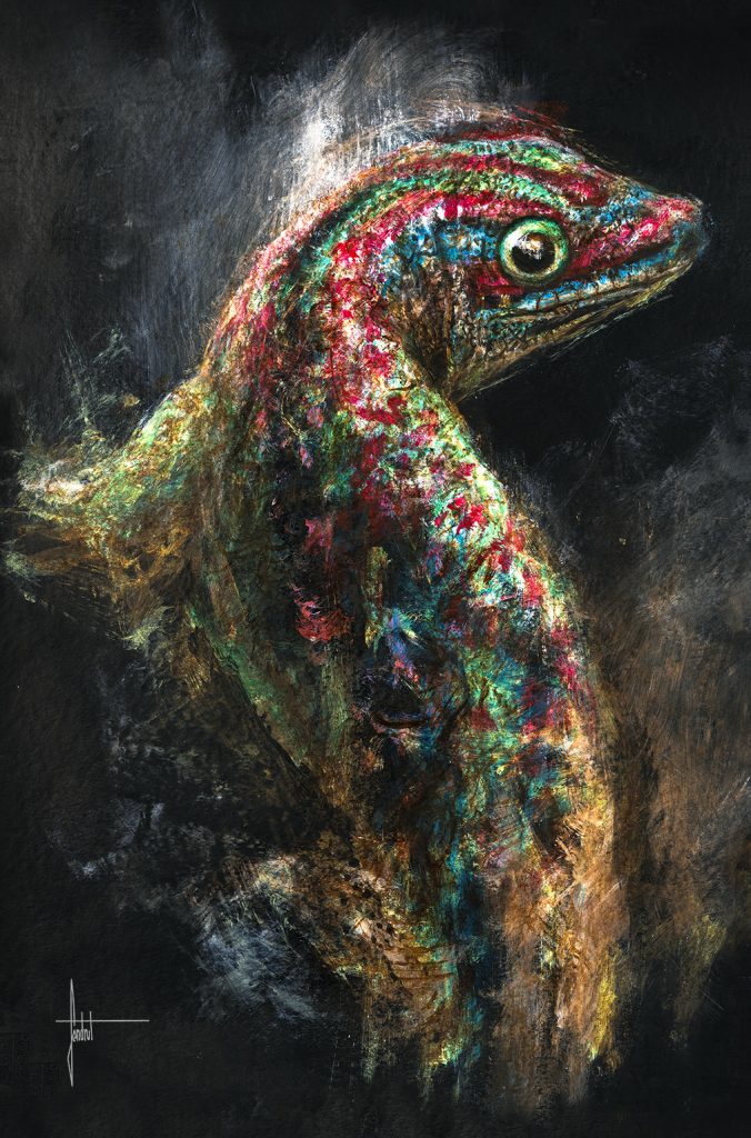 Peinture d'un gecko